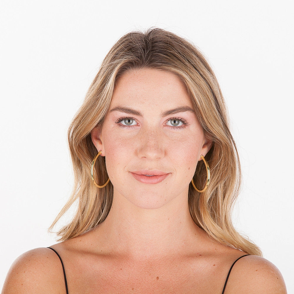 SMALL EVERYBODYS FAVORITE HOOPS- SHINY GOLD