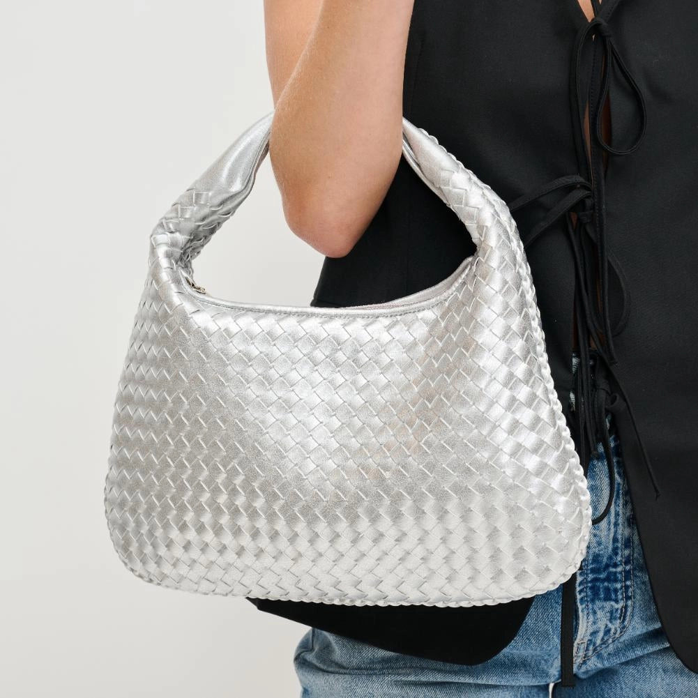 ADELA WOVEN HOBO-SILVER