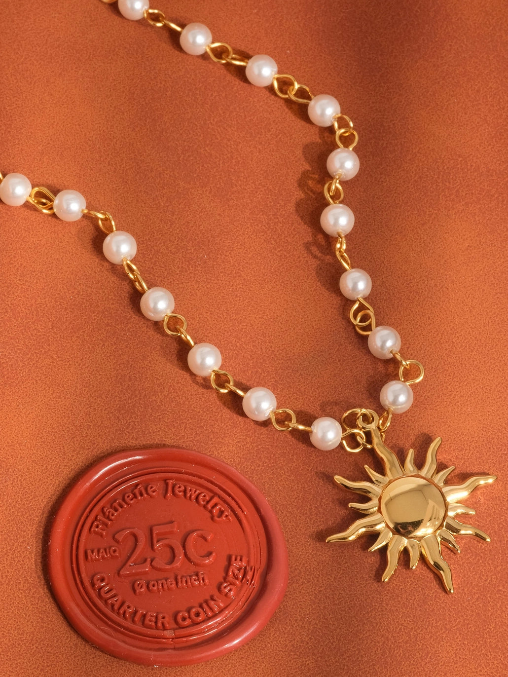KALANI 18K GOLD SUN BEADED NECKLACE