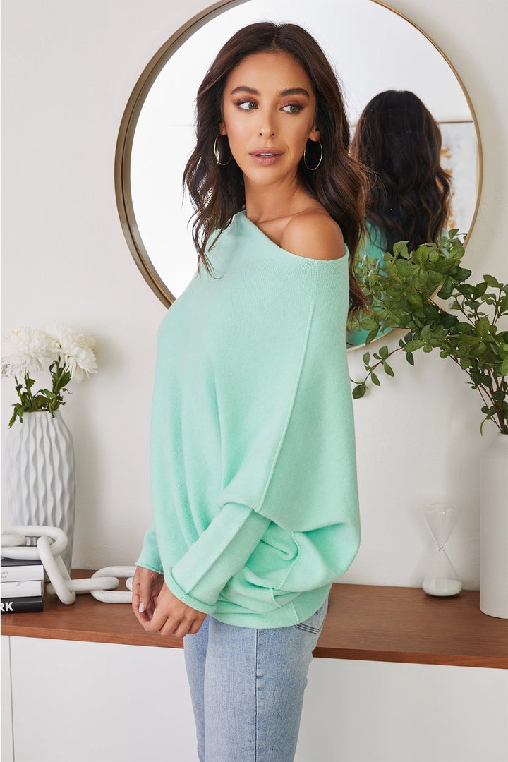 ASYMMETRICAL SWEATER-PISTACHIO