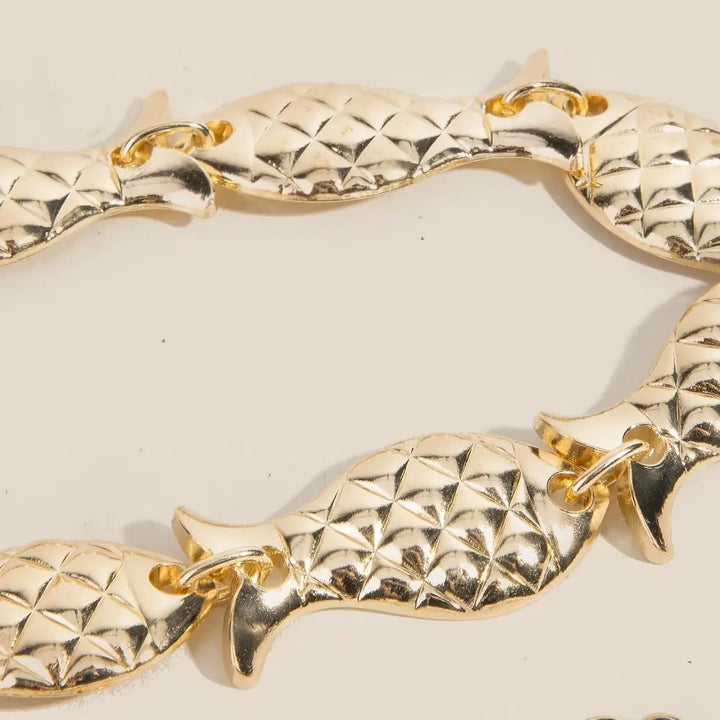 FISH LINK CHAIN BELT-GOLD