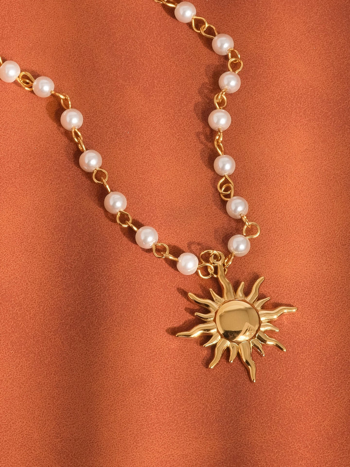 KALANI 18K GOLD SUN BEADED NECKLACE