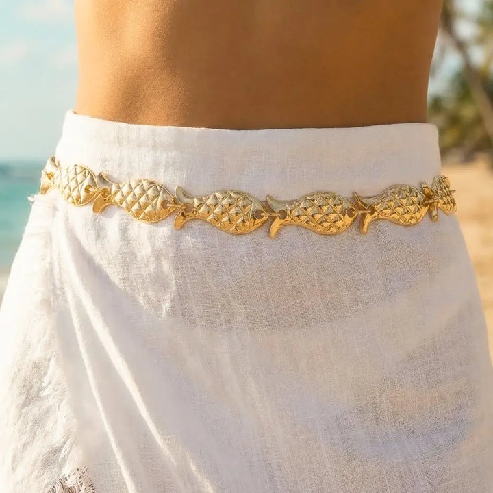 FISH LINK CHAIN BELT-GOLD