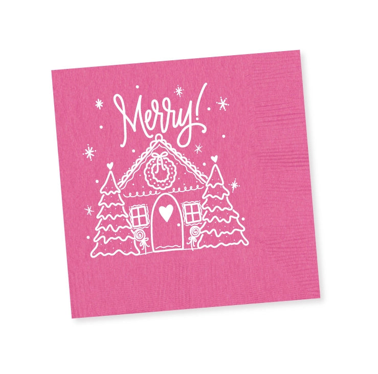 GINGERBREAD CHRISTMAS NAPKINS-PINK