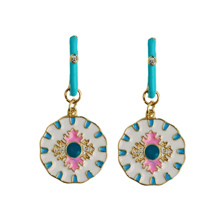 CAPRI TILE ENAMEL CHARM EARRINGS