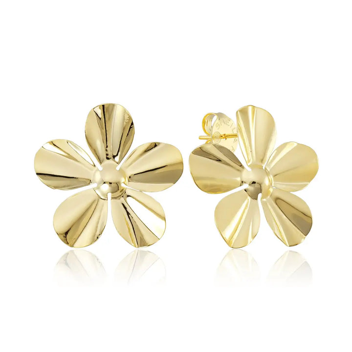SMALL WISTERIA STUDS-SHINY 18K GOLD PLATED