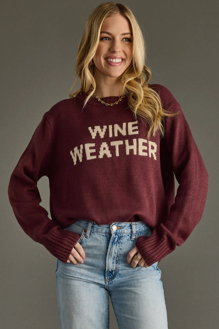 WINE WEATHER SWEATER-WINE