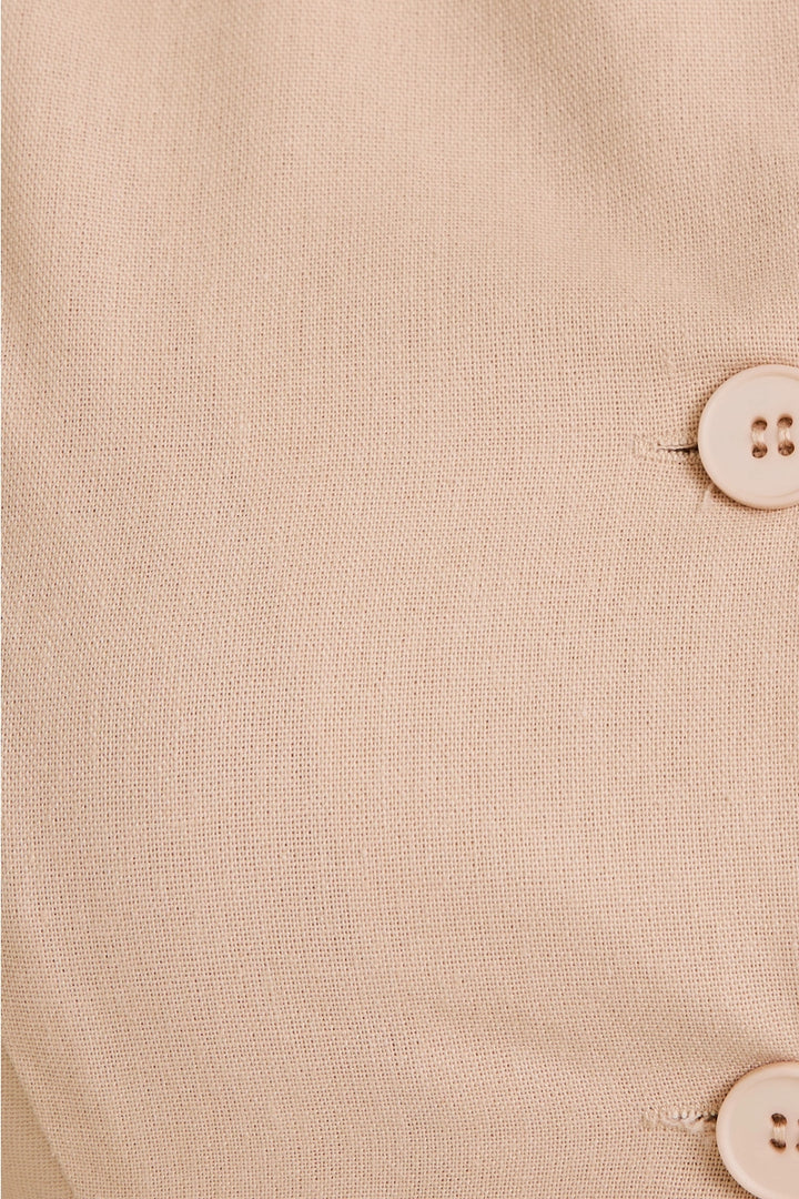 SLEEVELESS BLAZER DRESS-TAUPE