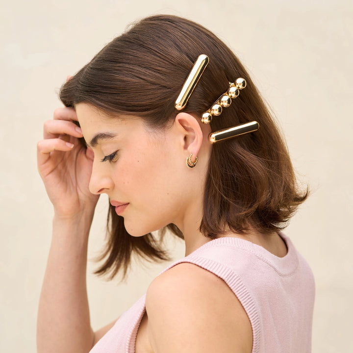 METAL BARRETTES-GOLD