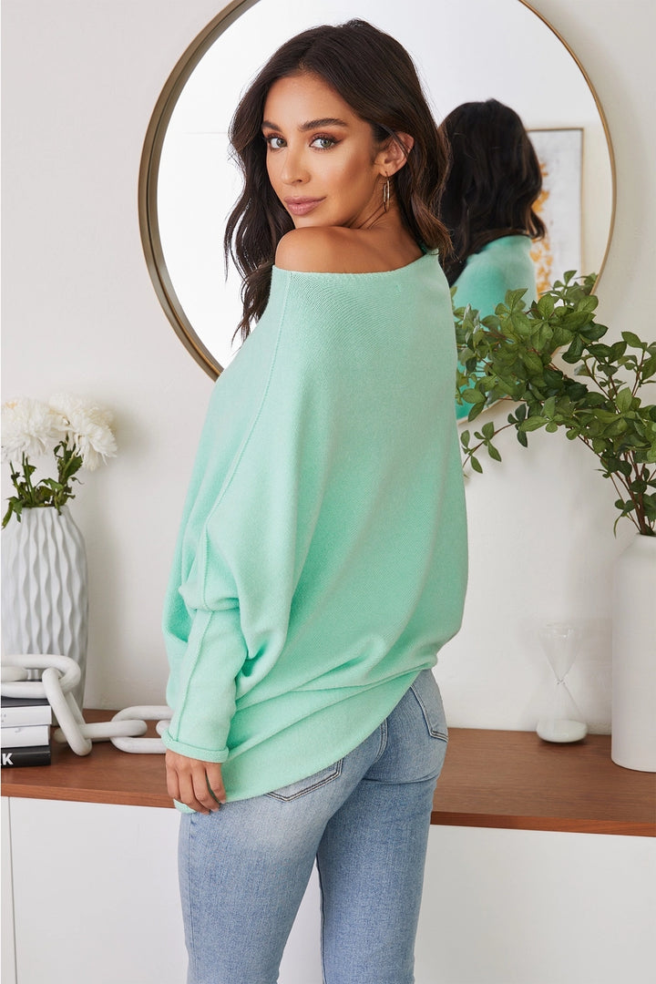 ASYMMETRICAL SWEATER-PISTACHIO