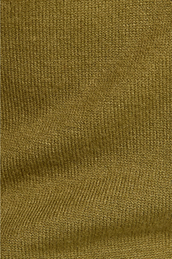 BACK TIE DETAIL SWEATER MIDI DRESS-OLIVE