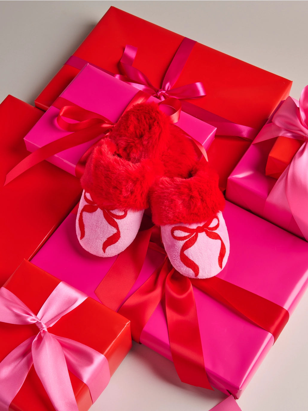 BOW SLIPPERS-PINK