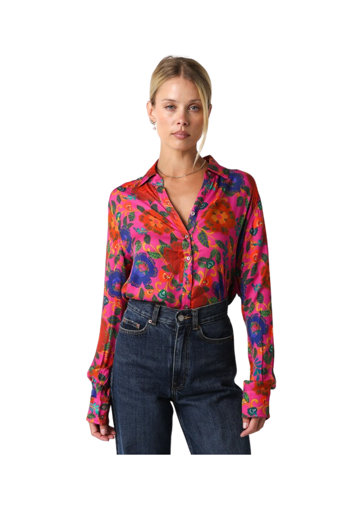 FLORRIE TOP-FUCHSIA FLORAL