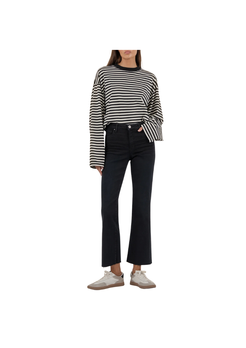 KELSEY HIGH RISE FAB AB ANKLE FLARE WITH RAW HEM-FIRM