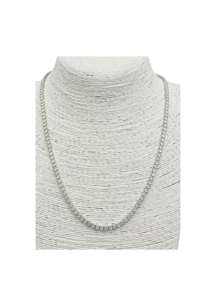 3MM TENNIS NECKLACE-SILVER