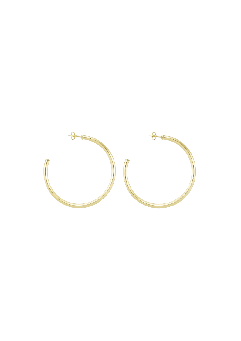EVERYBODY'S FAVORITE HOOPS-SHINY 18k GOLD PLATED