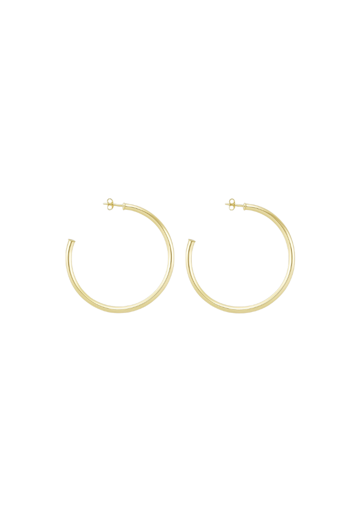 EVERYBODY'S FAVORITE HOOPS-SHINY 18k GOLD PLATED