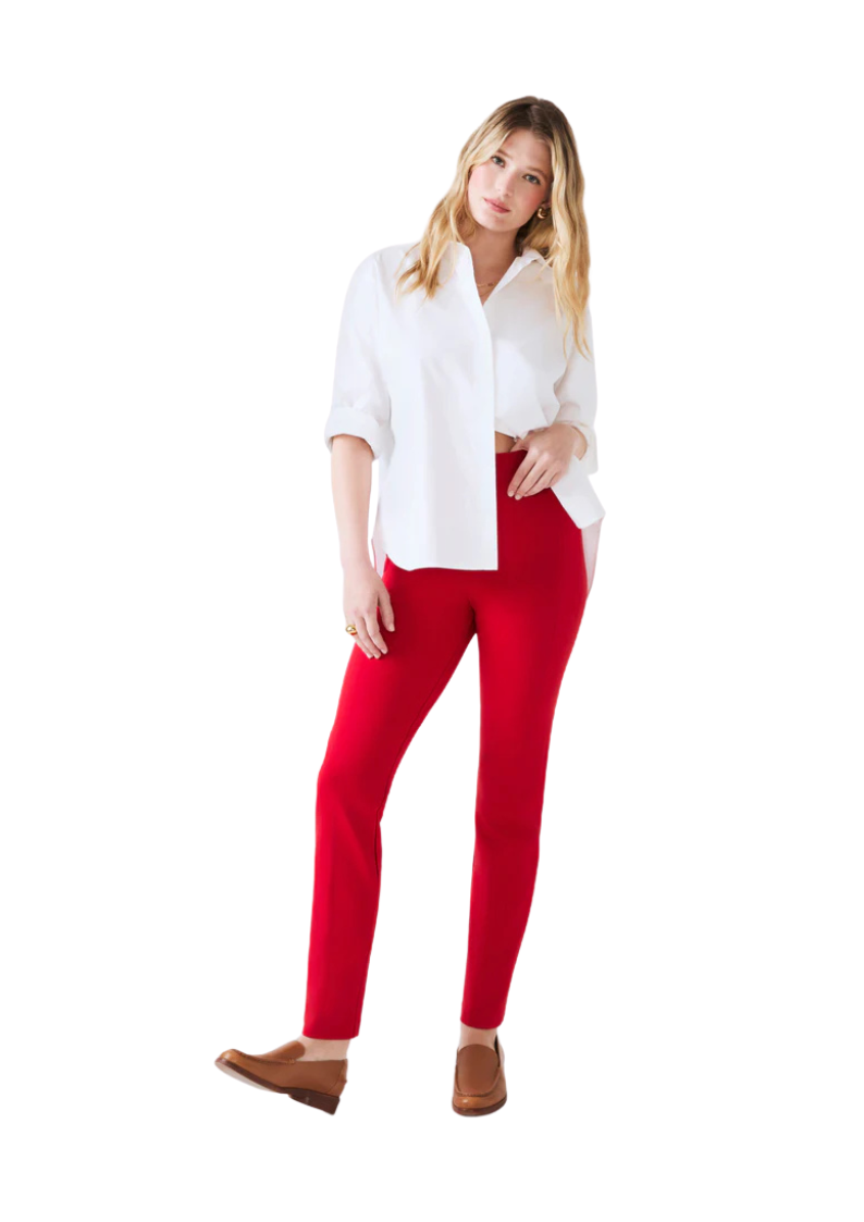 SPANXSUPERSMOOTH PERFECT FIT PONTE SLIM STRAIGHT PANT-SPANX RED