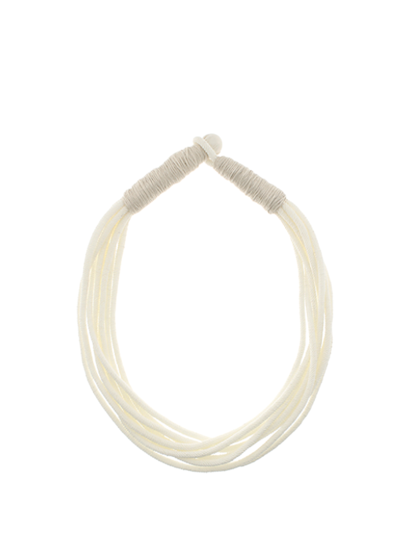 white multi strand rope necklace
