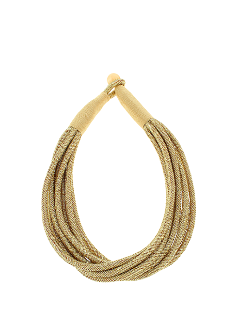Gold multi strand rope necklace 