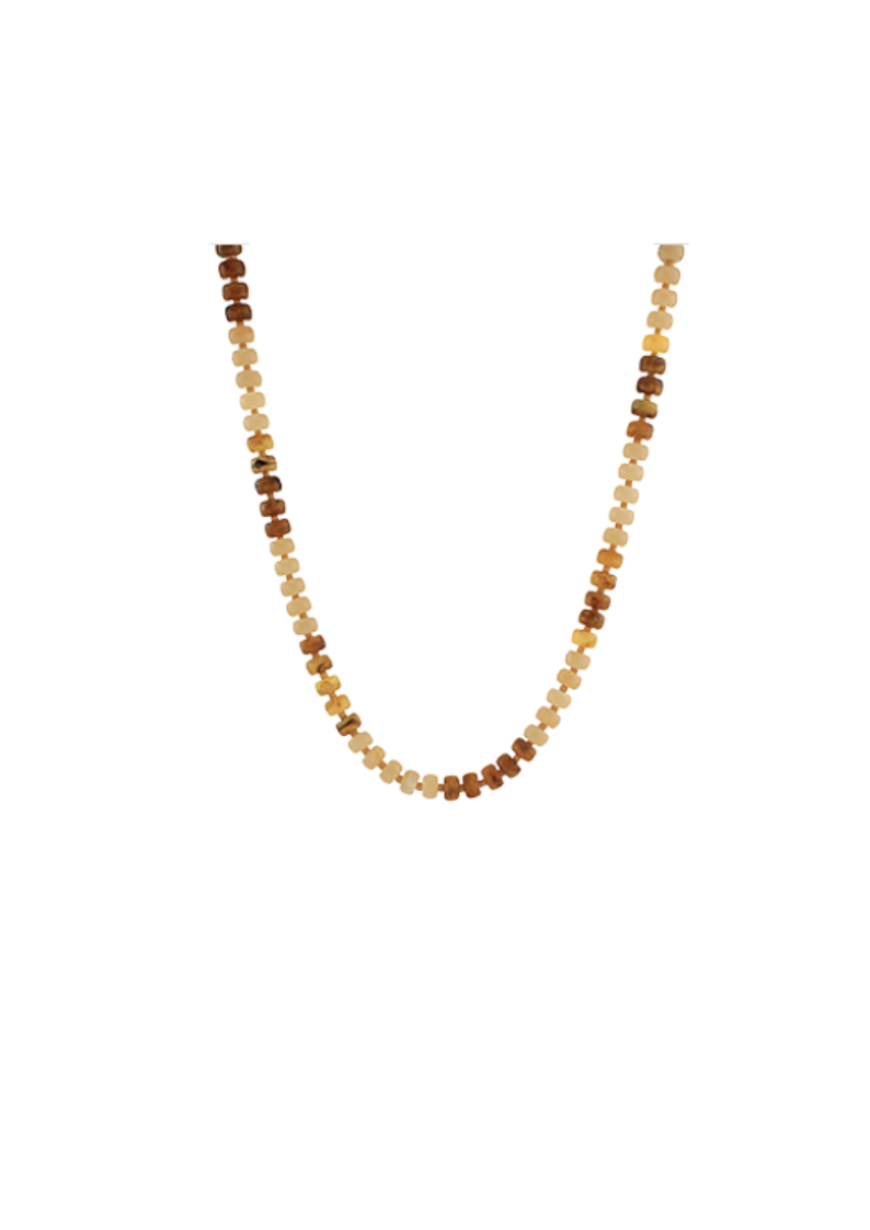 tan/brown/taupe beaded full beaded necklace