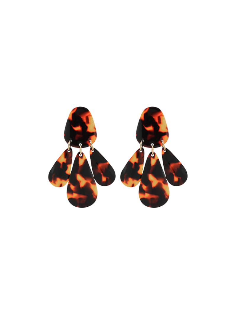 Tortoiseshell teardrop earrings 