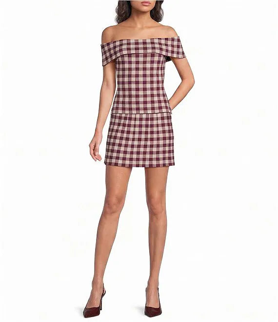 ANDY MINI SKIRT-PLUM CREAM