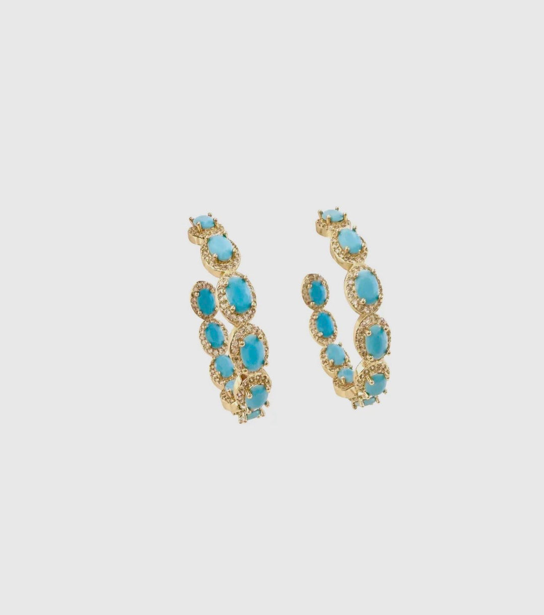 YELLOWSTONE TURQUOISE HOOPS-GOLD