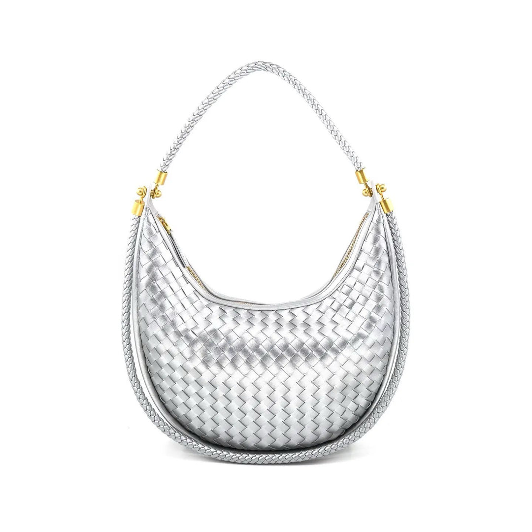 TOP HANDLE BAG-SILVER