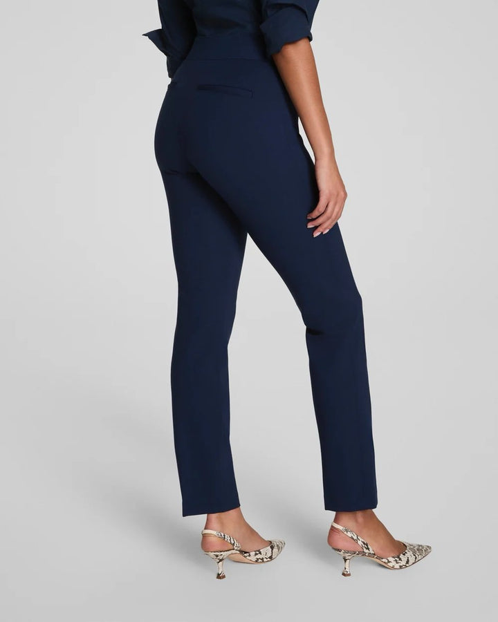 SPANX SUPERSMOOTH PERFECTFIT PONTE SLIM STRAIGHT PANT-NAVY
