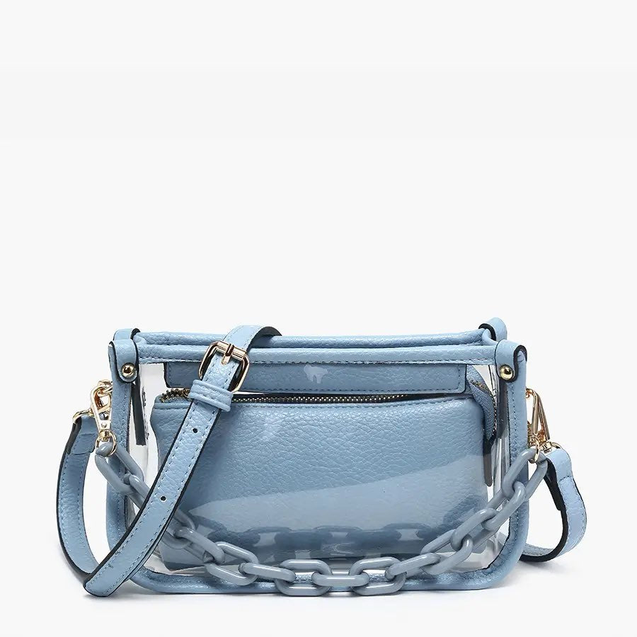 JESSICA STADIUM CLEAR CROSSBODY BAG-POWDER BLUE