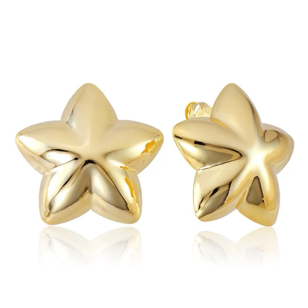SMALL ASTERIA STUDS-SHINY 18K GOLD PLATED