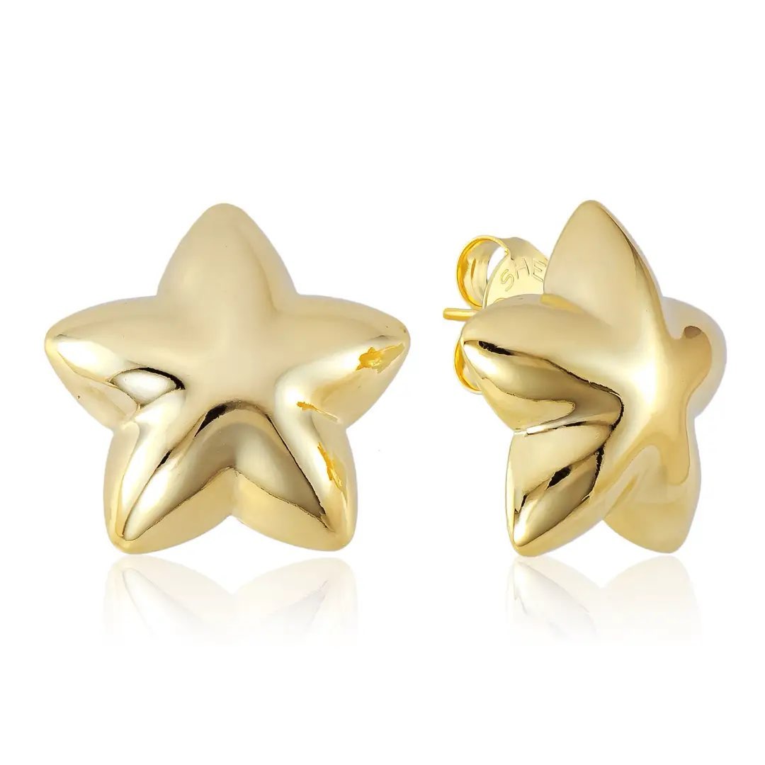 LARGE ASTERIA STUDS-SHINY 18K GOLD PLATED