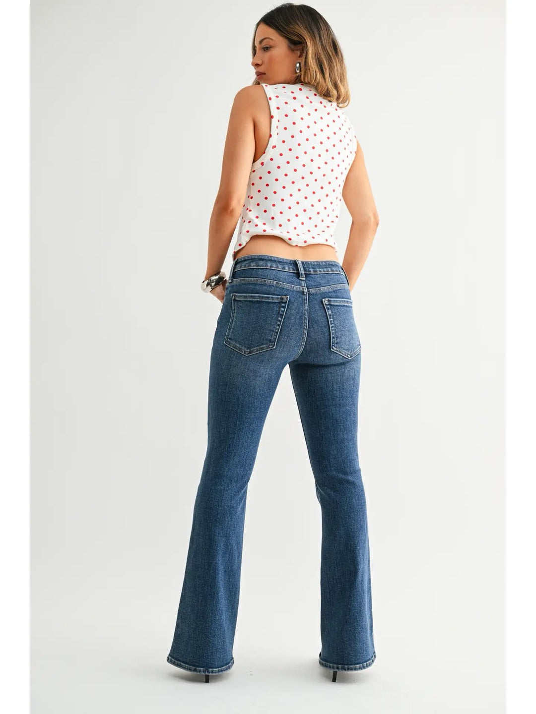 MID RISE CLASSIC FLARE JEANS-MEDIUM DENIM