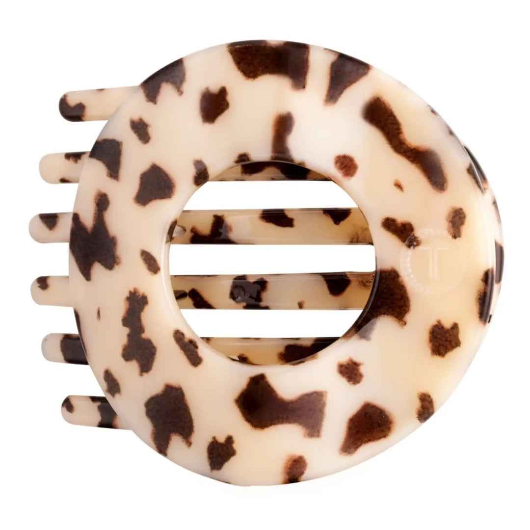 LARGE CIRCLE FLAT CLIP-BLONDE TORTOISE