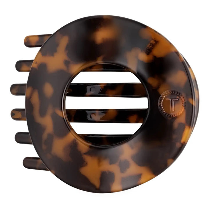 LARGE FLAT CIRCLE HAIR CLIP-TORTOISE