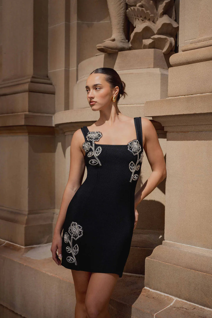 SOLEIL MINI DRESS-BLACK