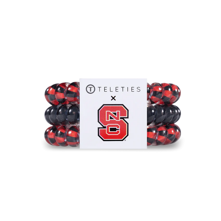 NC STATE SPIRAL HAIR TIES-LARGE