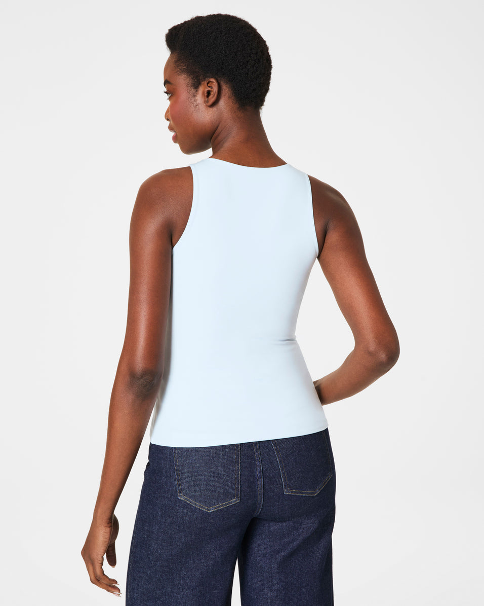SMOOTHING JERSEY RACERBACK TANK-SKY