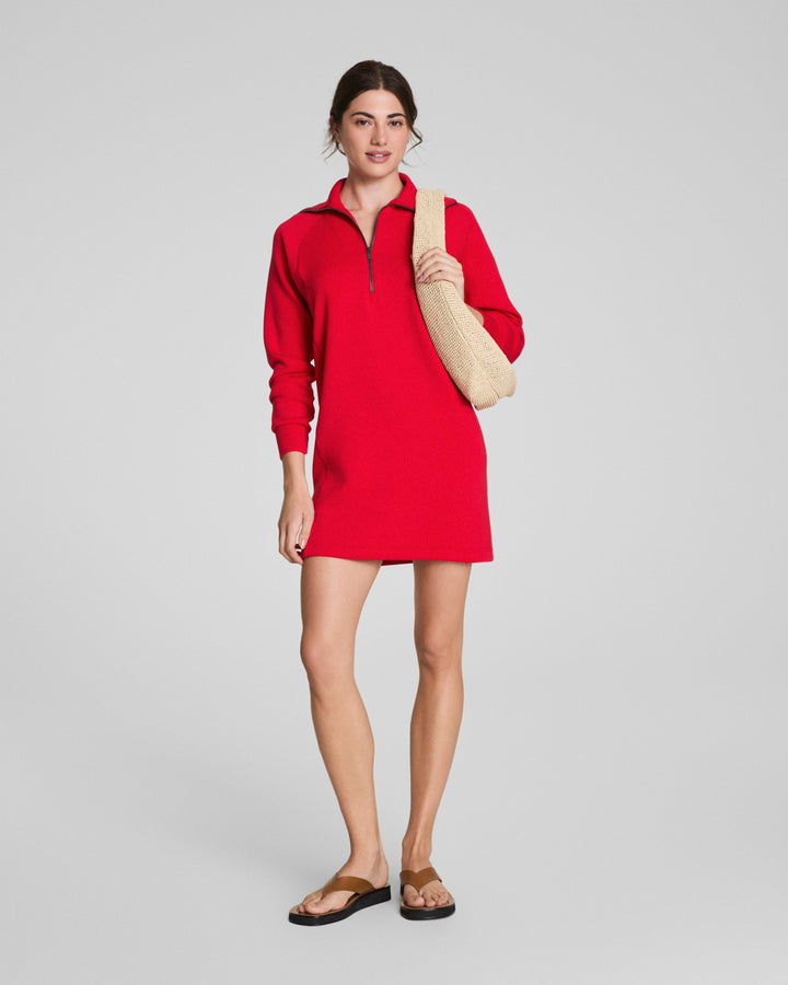 AIRESSENTIALS HALF ZIP DRESS-SPANX RED