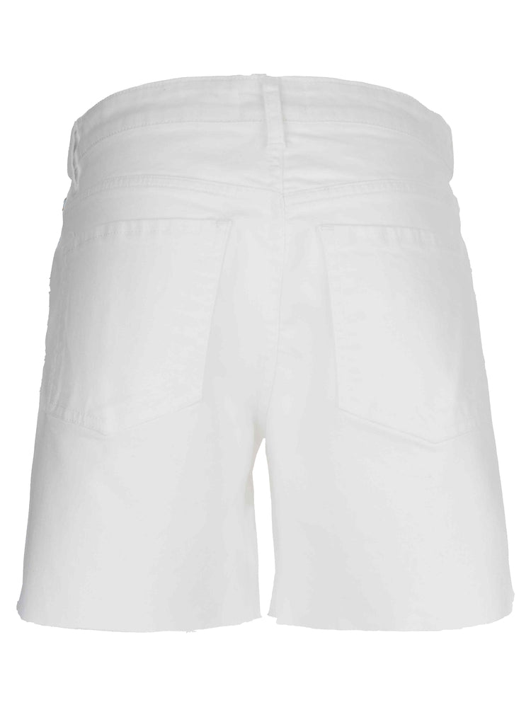 HAILEY HIGH RISE SHORT W RAW HEM-OPTIC WHITE