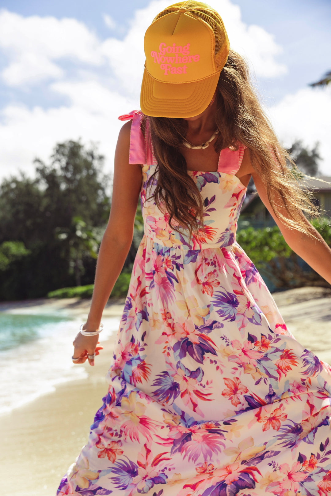 CHARLOTTE DRESS-HIBISCUS GARDEN