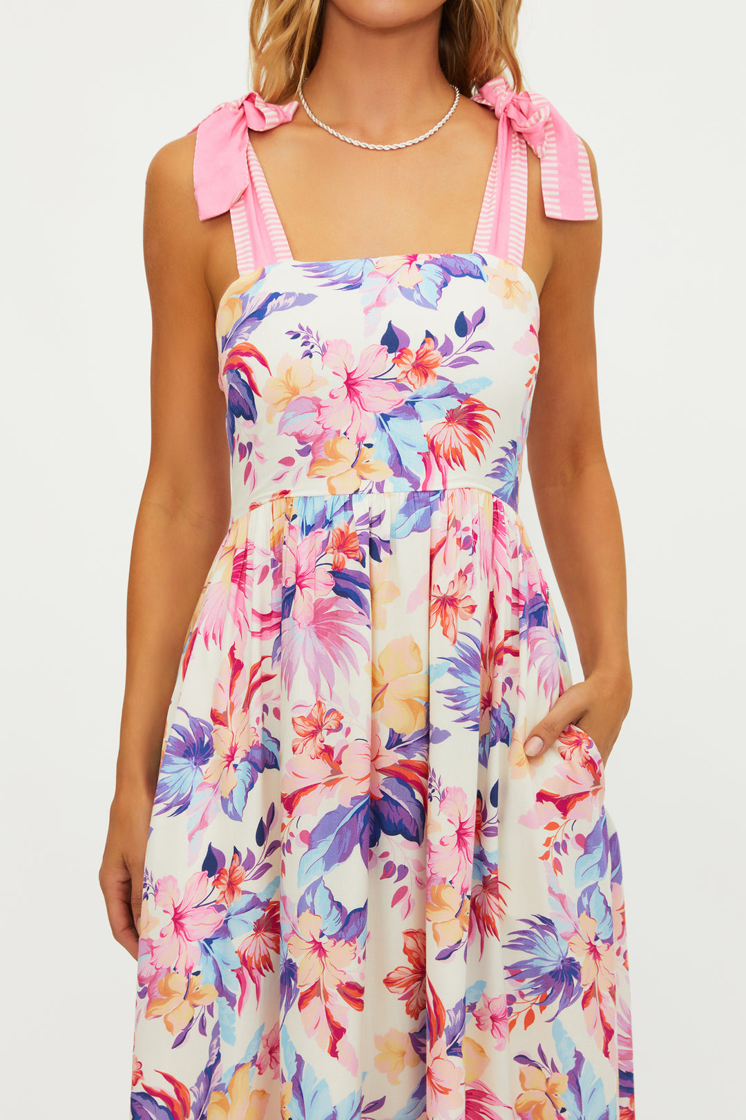 CHARLOTTE DRESS-HIBISCUS GARDEN