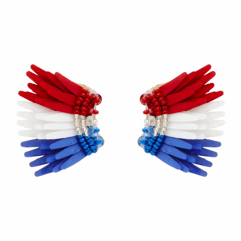 MICRO MADELINE EARRINGS- RED/WHITE/BLUE COLOR BLOCK