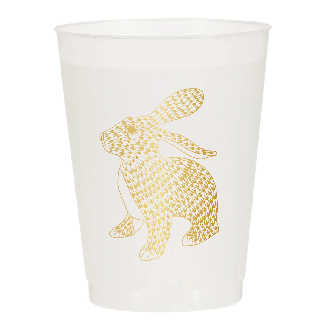 HEREND GOLD BUNNY WATERCOLOR REUSABLE CUPS