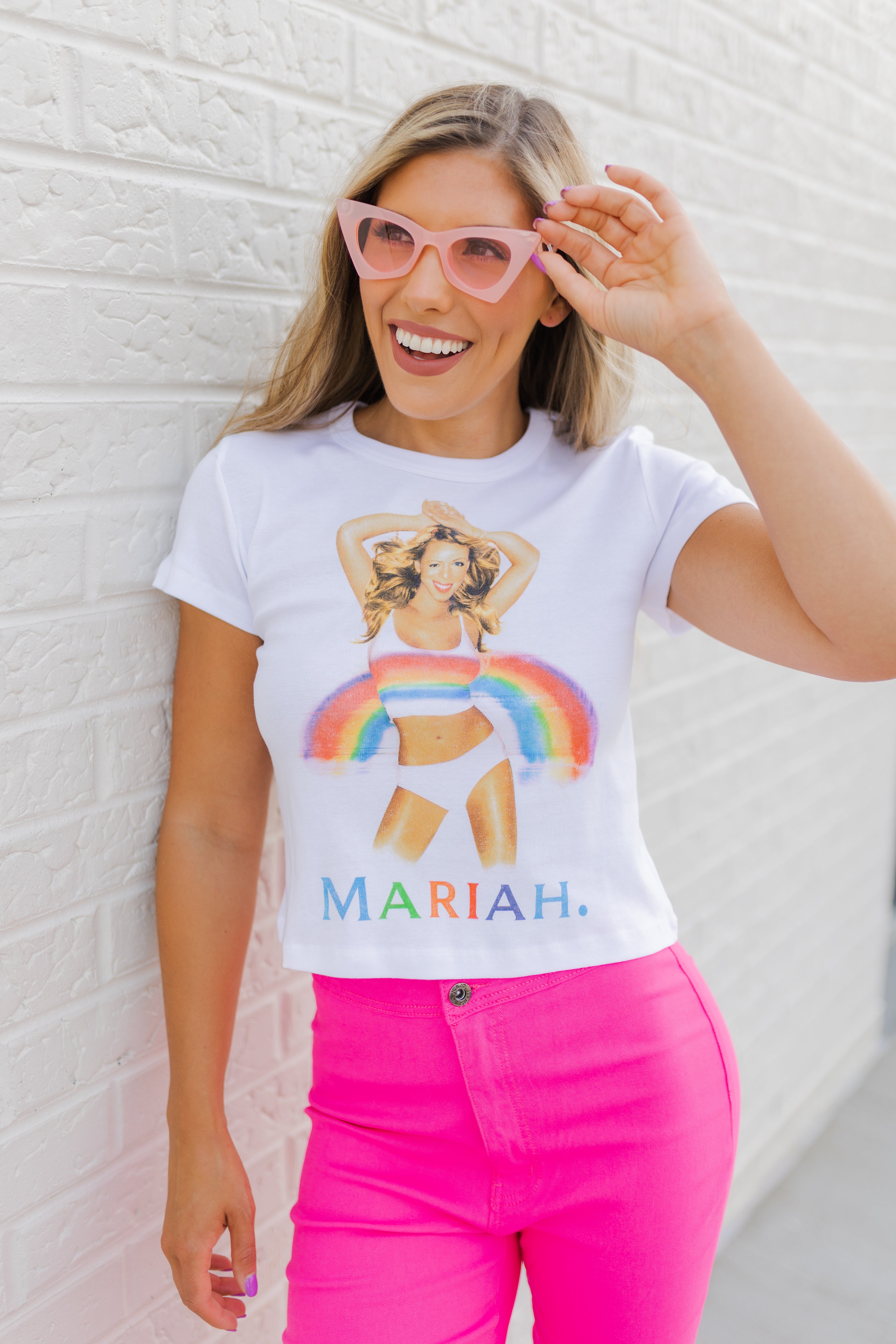 MARIAH CAREY RAINBOW TEE- OPTIC WHITE – The Gatorbug