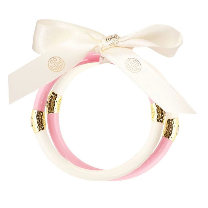 YIN & YANG ALL WEATHER BANGLES- PINK/IVORY