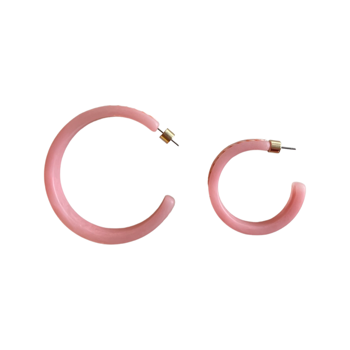 LARGE SEQUIN HOOPS PINK