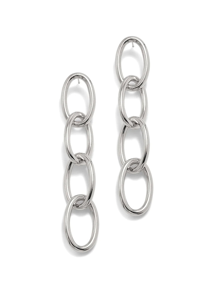 EVERLY DROP CHAIN EARRING - SILVER