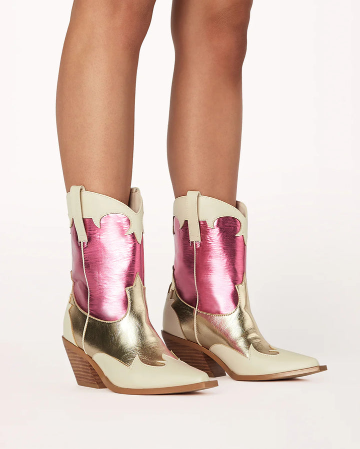 URIE BOOT - PINK/GOLD